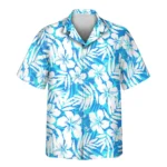 2 Blue Hibiscus Breeze Aloha Custom Hawaiian Shirts With Faces Or Logos